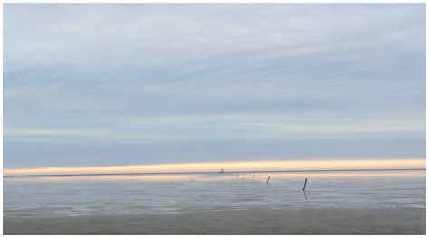 sonnenuntergang trifft ebbe